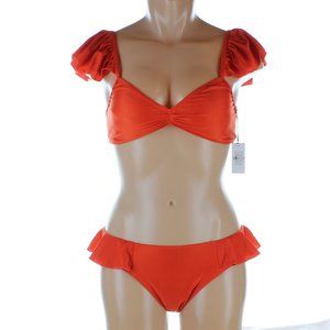 Two Pieces Ruffle Padded Swimsuit Bikini